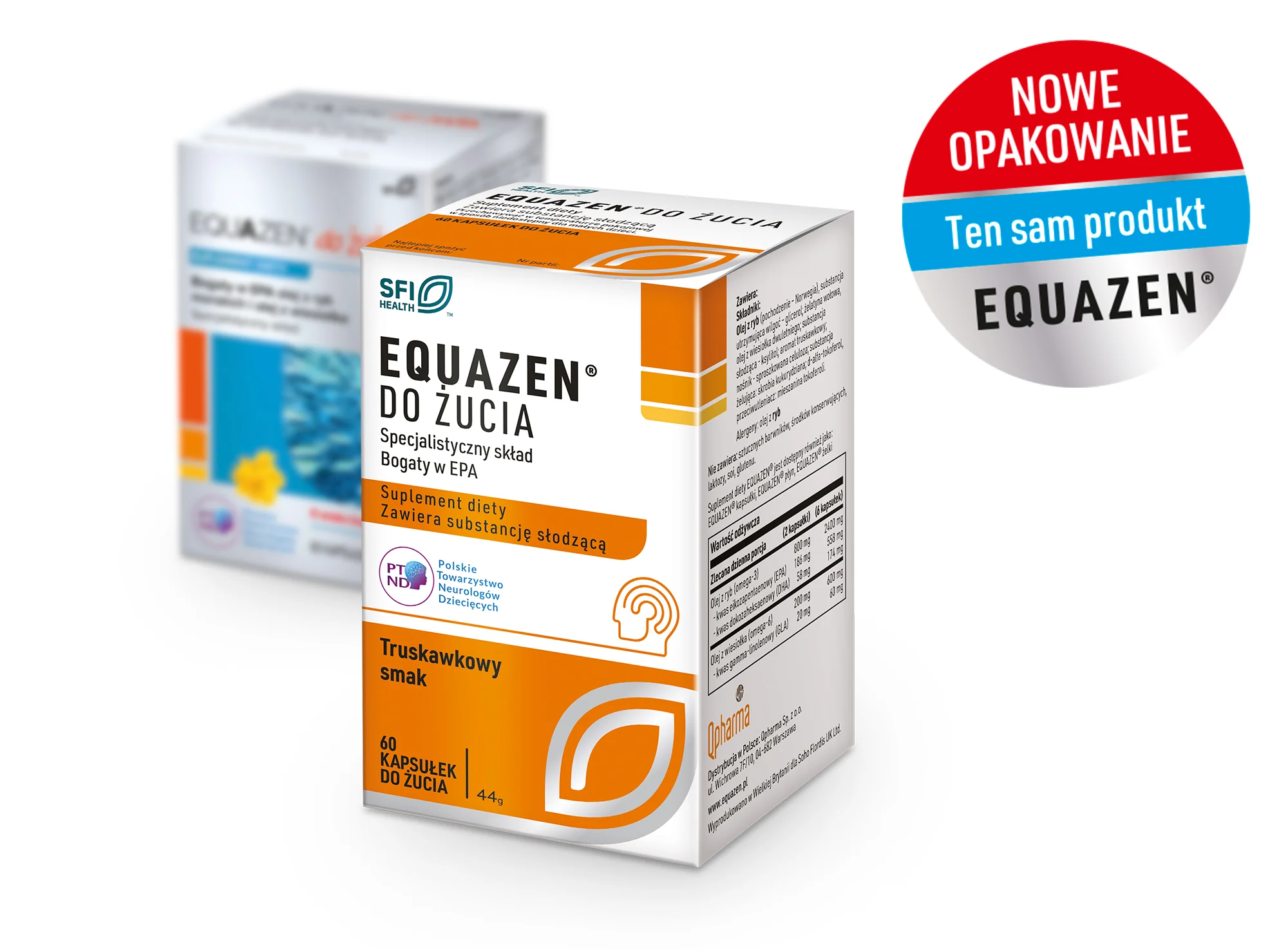 Equazen, suplement diety, smak truskawkowy, 60 kapsułek do żucia 