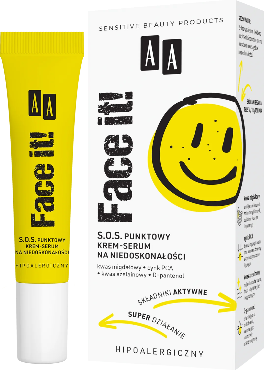 AA FACE IT! S.O.S. Punktowy krem-serum na niedoskonałości, 50 ml