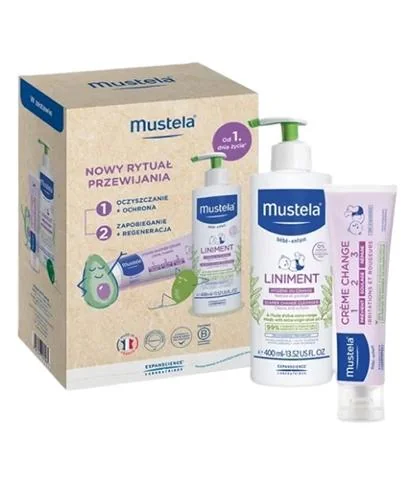 Mustela zestaw do przewijania niemowląt, 400 ml + 50 ml