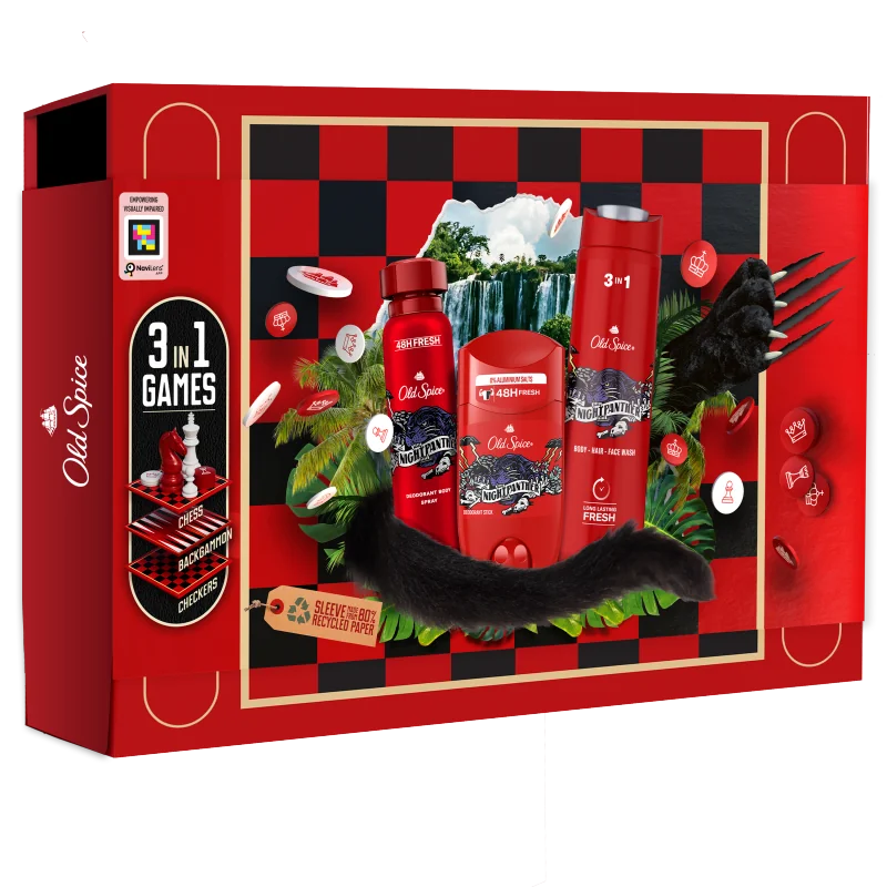 Old Spice Zestaw podarunkowy Gamebox, dezodorant w sztyfcie i w sprayu, żel pod prysznic, 3 gry 