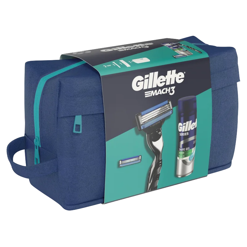 Gillette Zestaw podarunkowy: maszynka Mach3 + 1 ostrze + żel Series 200 ml + kosmetyczka 