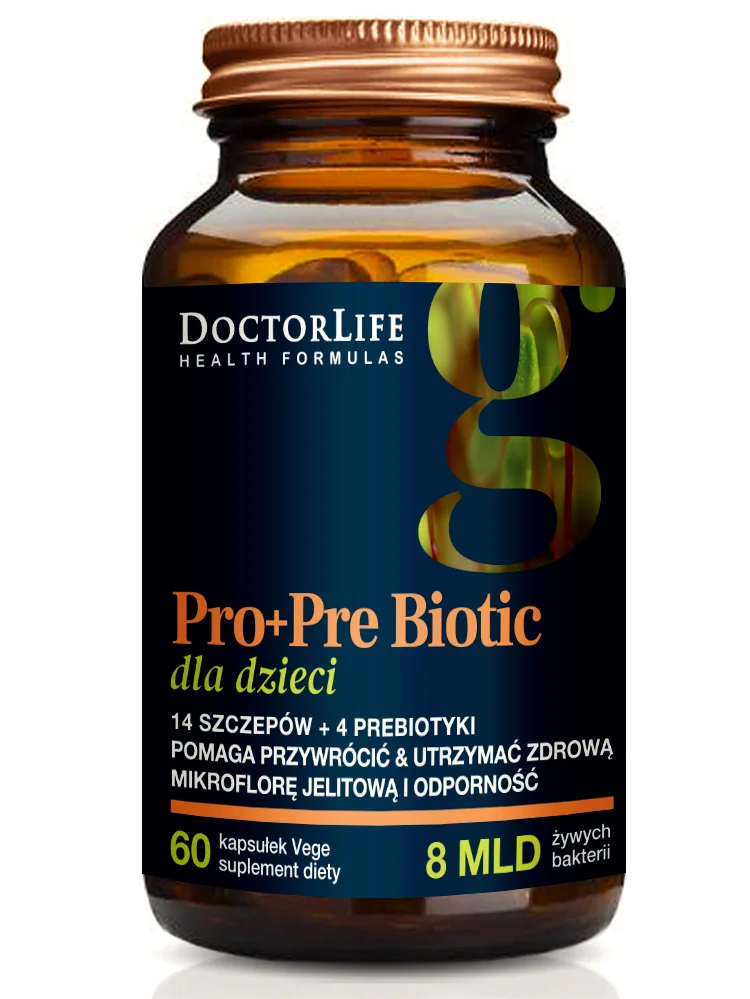 Doctor Life, Pro+Pre Biotic dla dzieci, 60 kapsułek