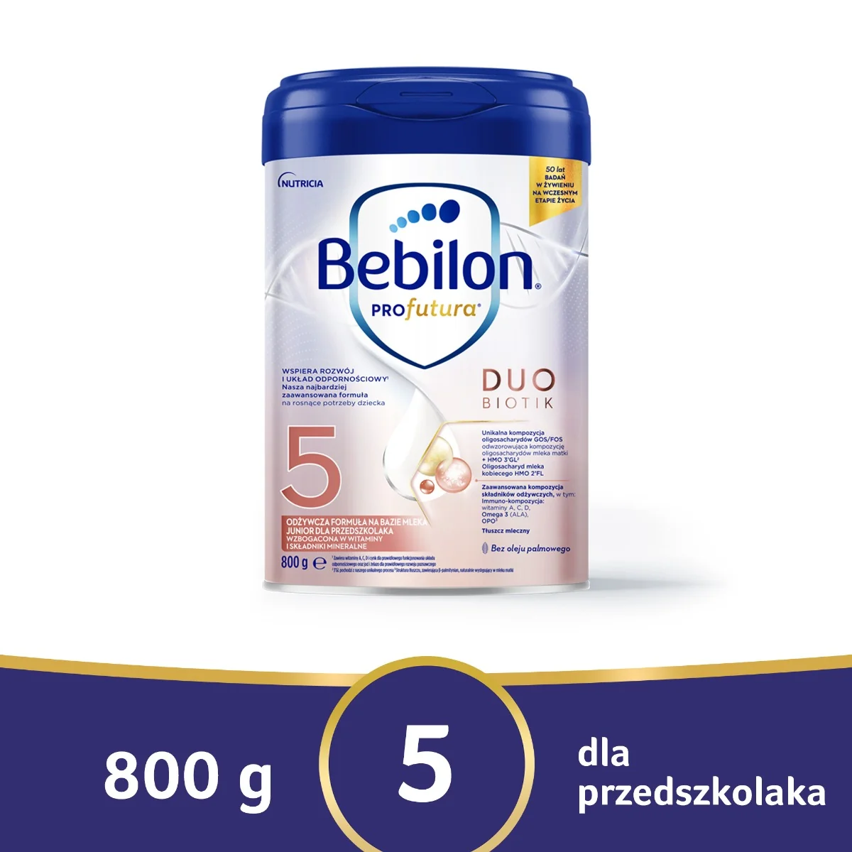 Bebilon Profutura Duo Biotik 5, odżywcza formuła na bazie mleka, dla przedszkolaka, 800 g 