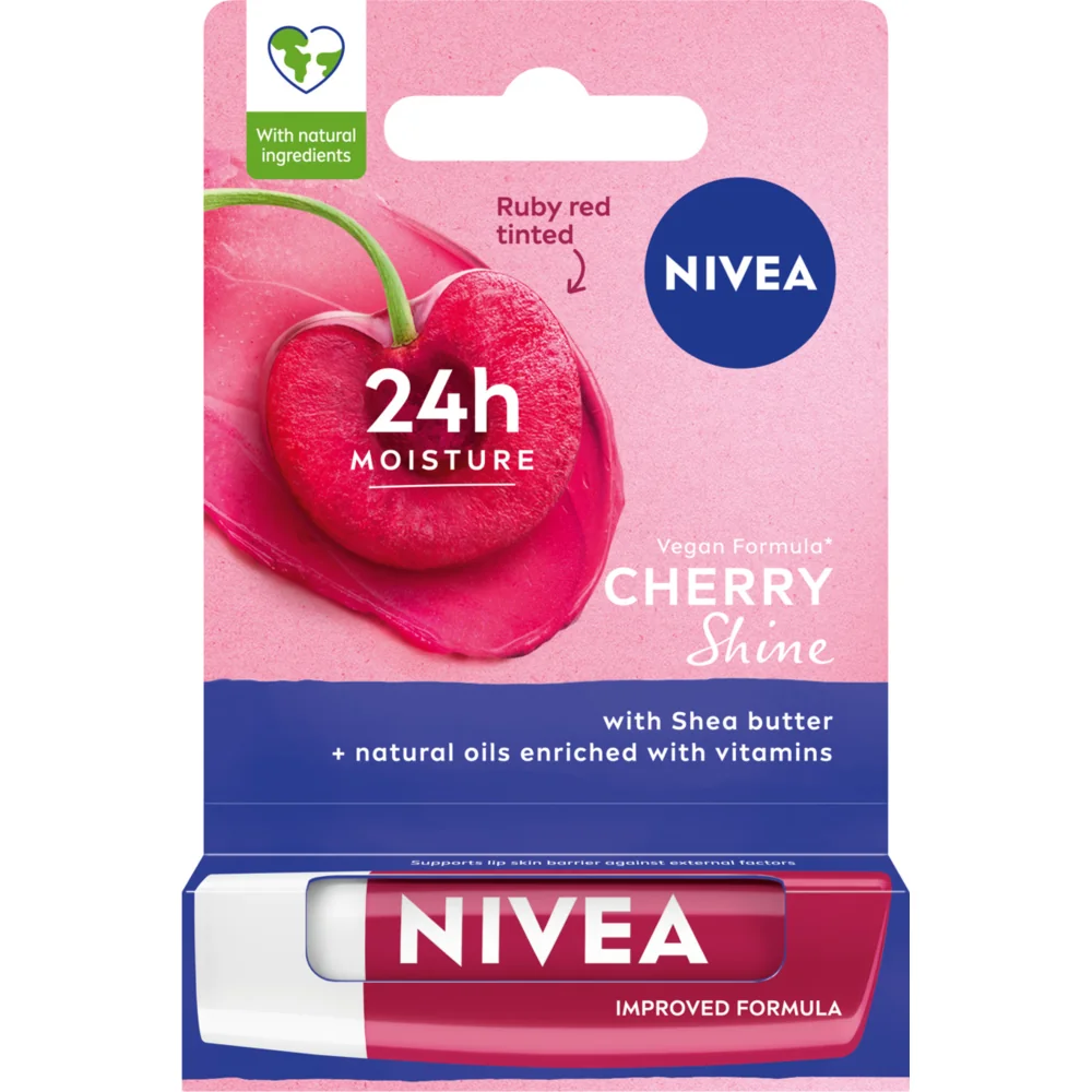 Nivea Cherry Shine, pielęgnująca pomadka do ust, 4,8 g