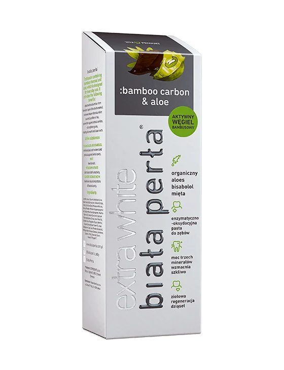 Biała Perła, Bamboo carbon & aloe, wybielająca pasta do zębów, 75 ml