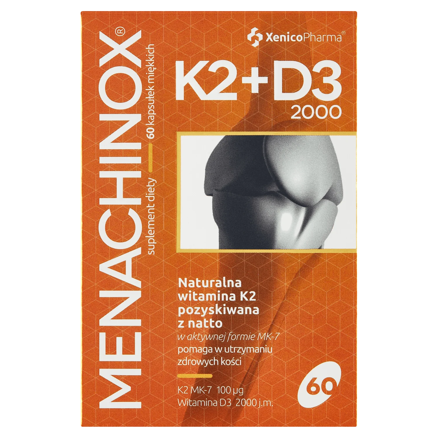 Menachinox K2+D3 suplement diety, kapsułka miękka, 60 sztuk