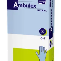 Ambulex Nitryl, rękawice zabiegowe bezpudrowe, niejałowe, rozmiar S, niebieskie, 100 sztuk