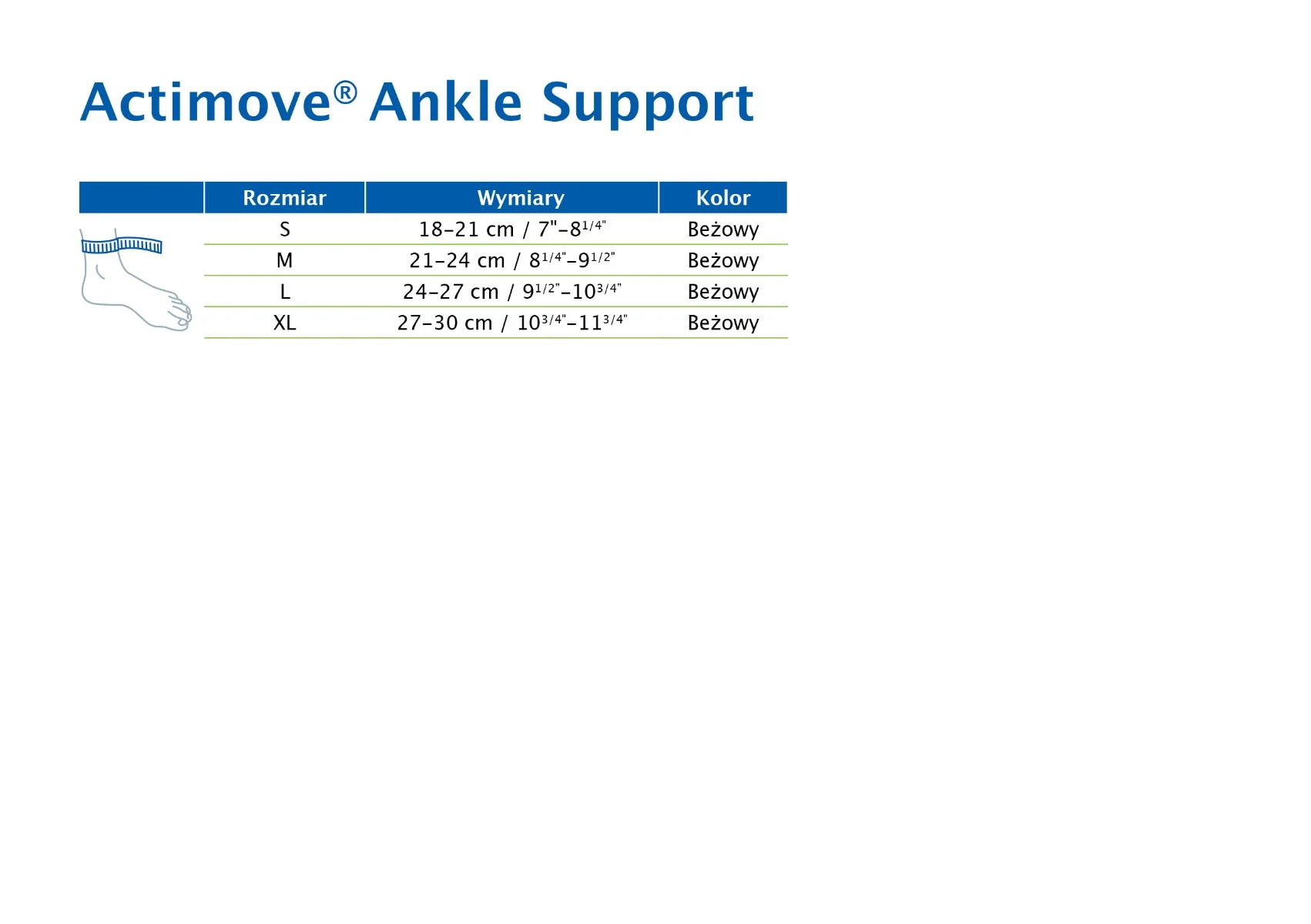 Actimove Everyday Supports opaska stawu skokowego, beżowa, S, 1 szt.