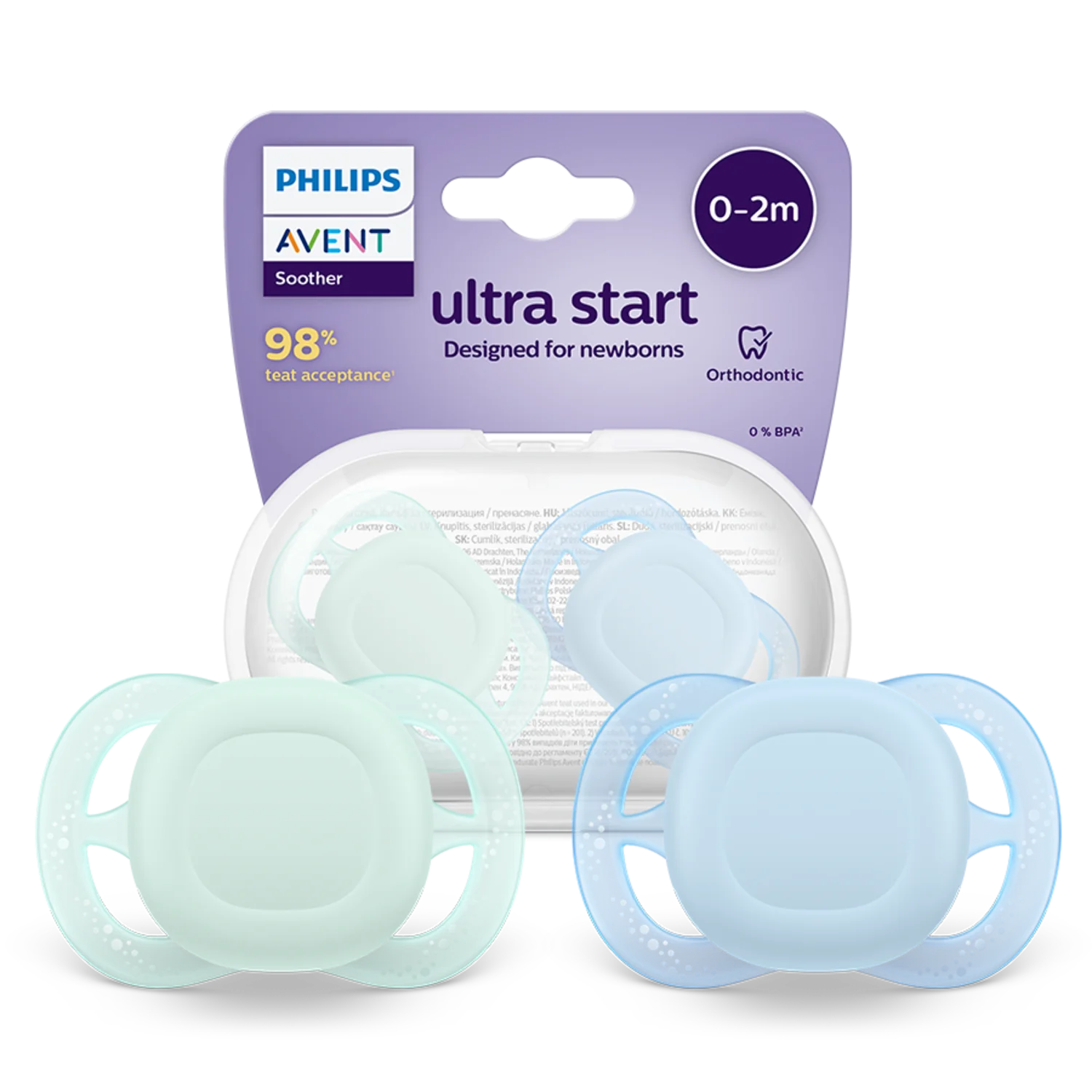 Philips Avent Ultra Start SCF075/02 smoczek ortodontyczny, 0-2 m, 2 szt.