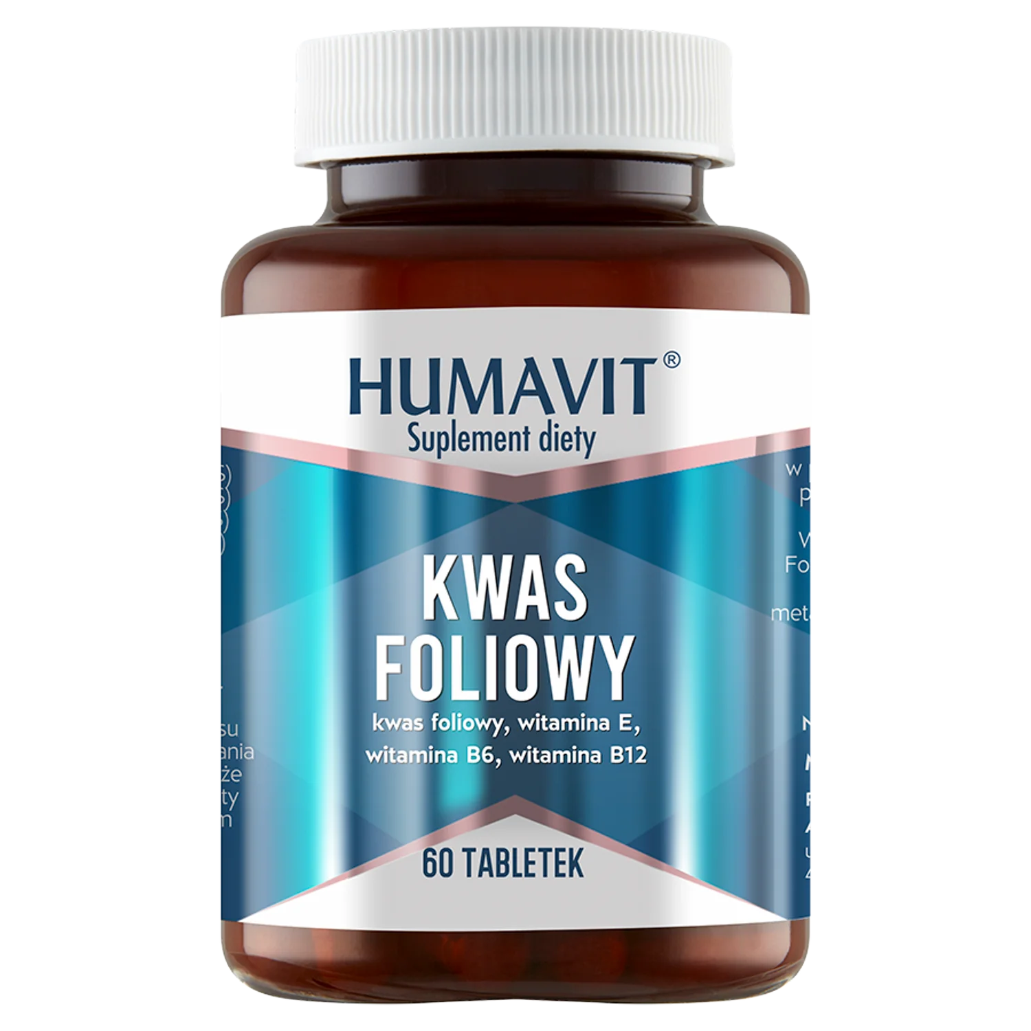 Humavit Kwas Foliowy B6, B12, E, suplement diety, 60 tabletek