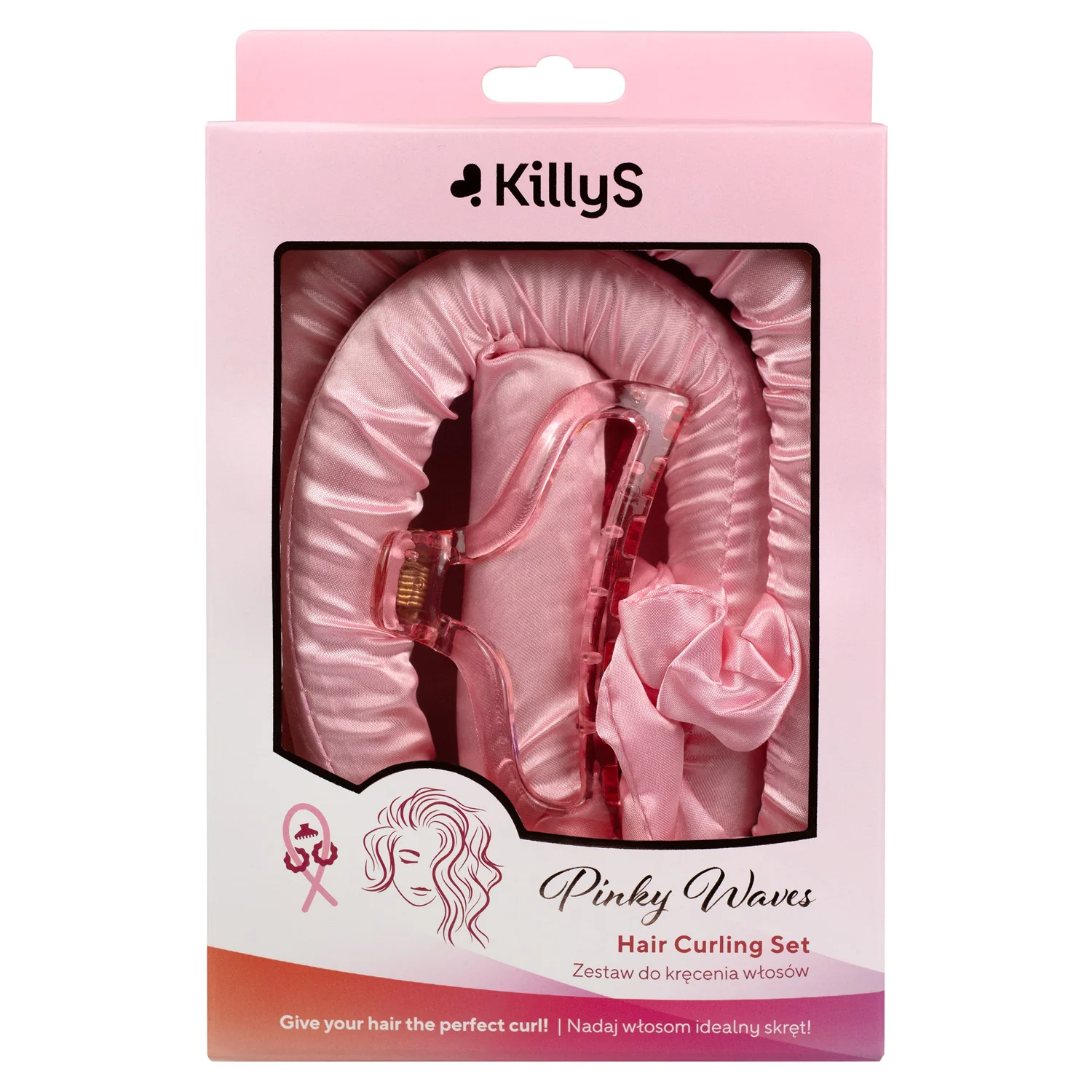 KillyS Pinky Waves wałek do kręcenia włosów ze scrunchie i klamrą, 1 szt. 