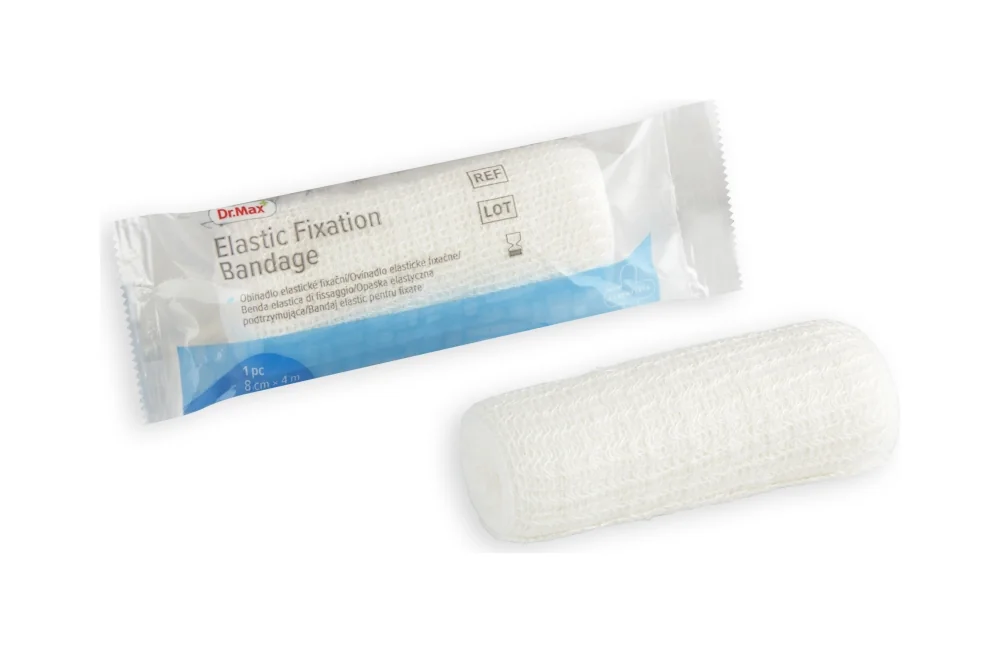 Elastic Fixation Bandage Dr. Max opaska podtrzymująca 8 cm x 4 m, 1 sztuka