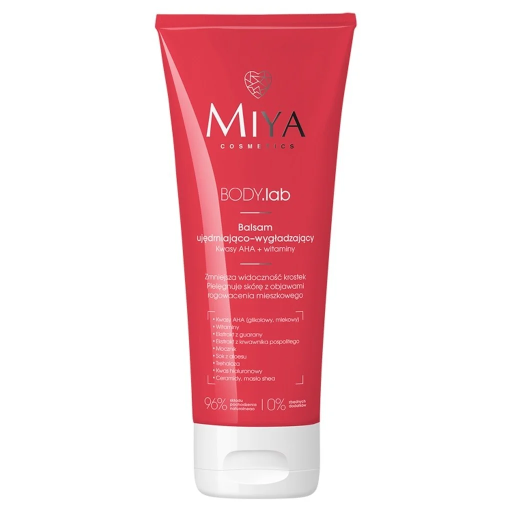 Miya Cosmetics BODY.lab, ujędrniająco-wygładzający balsam z kwasami AHA i witaminami, 200 ml