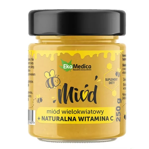 EkaMedica, miód wielokwiatowy z naturalną witaminą C, 250g