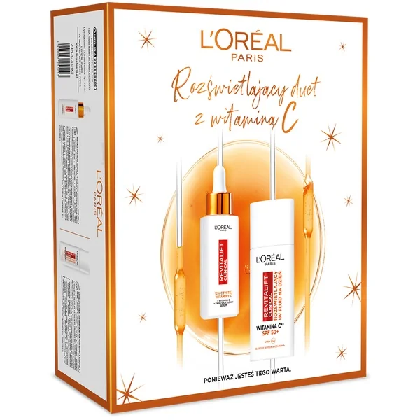 L'oreal Revitalift Clinical zestaw, serum, 30ml + krem na dzień SPF50+, 50ml