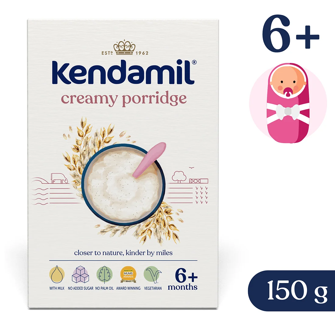 Kendamil Mleczna kremowa kaszka owsiana, 150 g