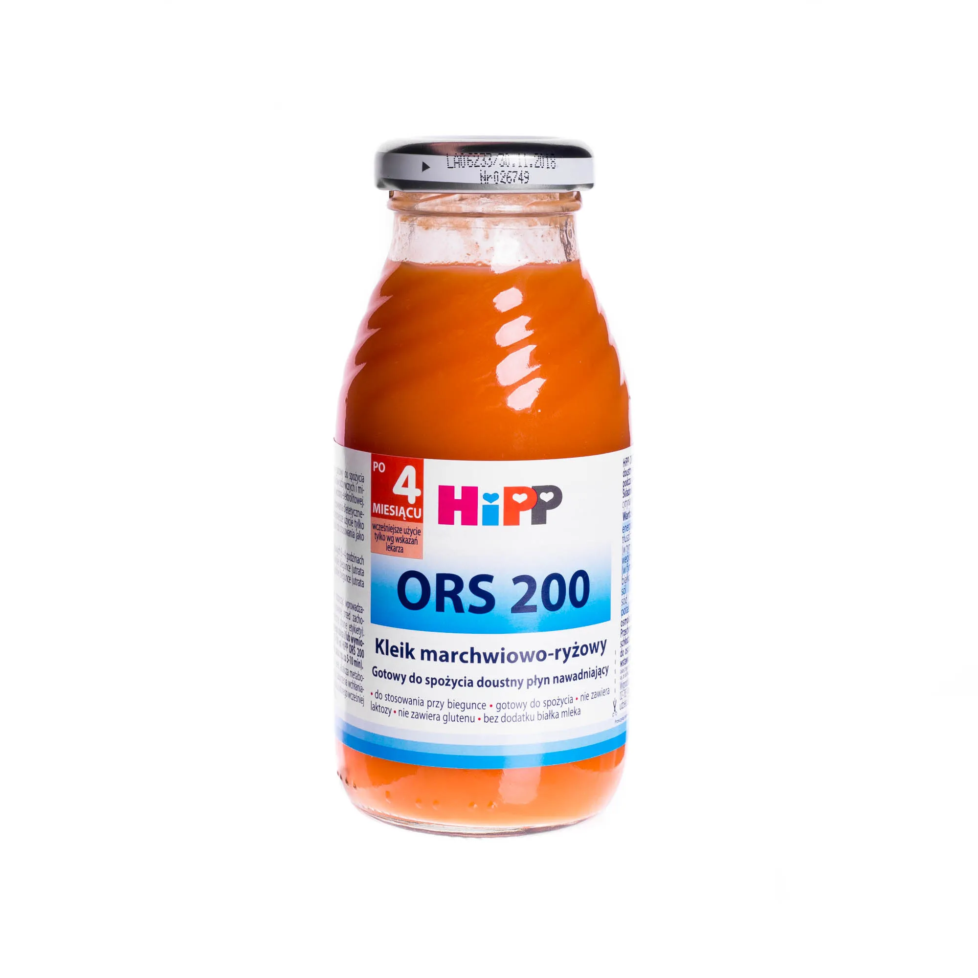 Hipp ORS 200  Kleik marchwiowo-ryżowy od 4 miesiąca, 200 ml 