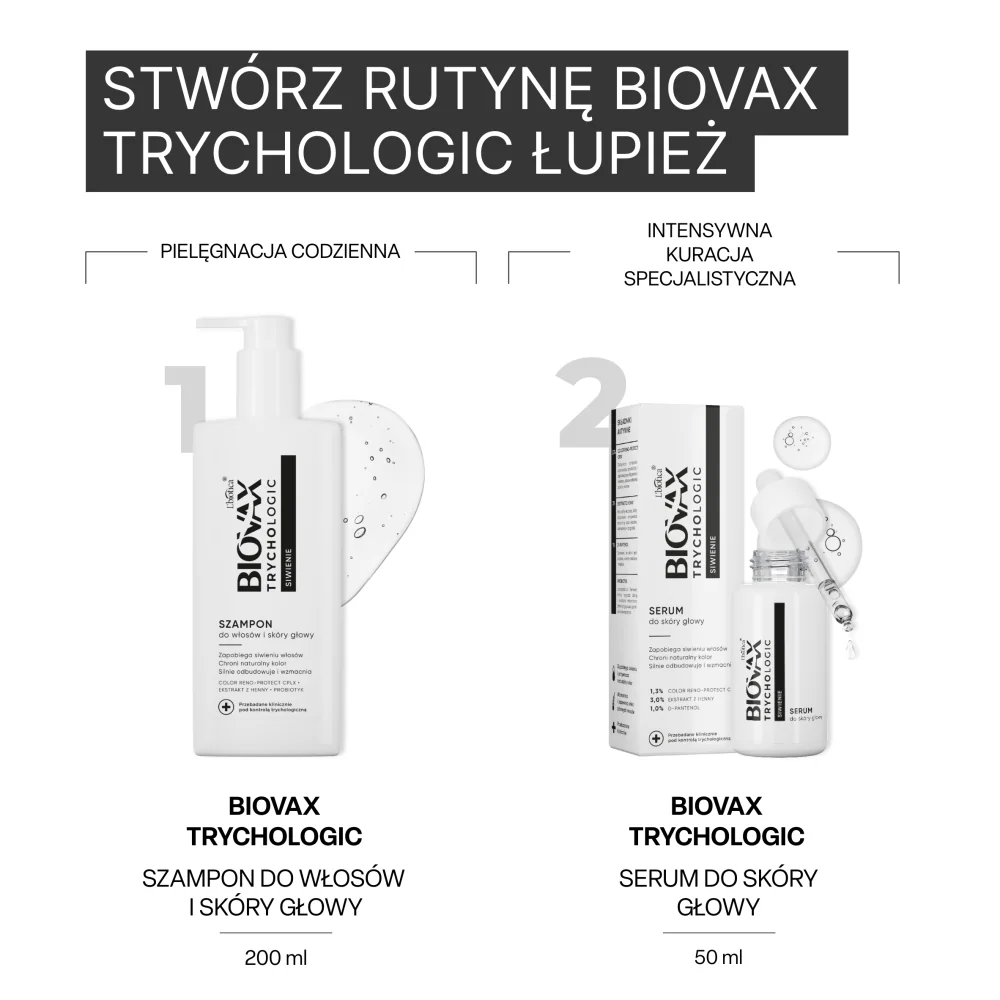 Biovax Trychologic Siwienie szampon do włosów i skóry głowy, 200 ml