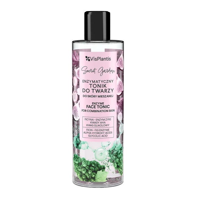 VisPlantis Secret Garden, enzymatyczny tonik do twarzy do skóry mieszanej, 200 ml