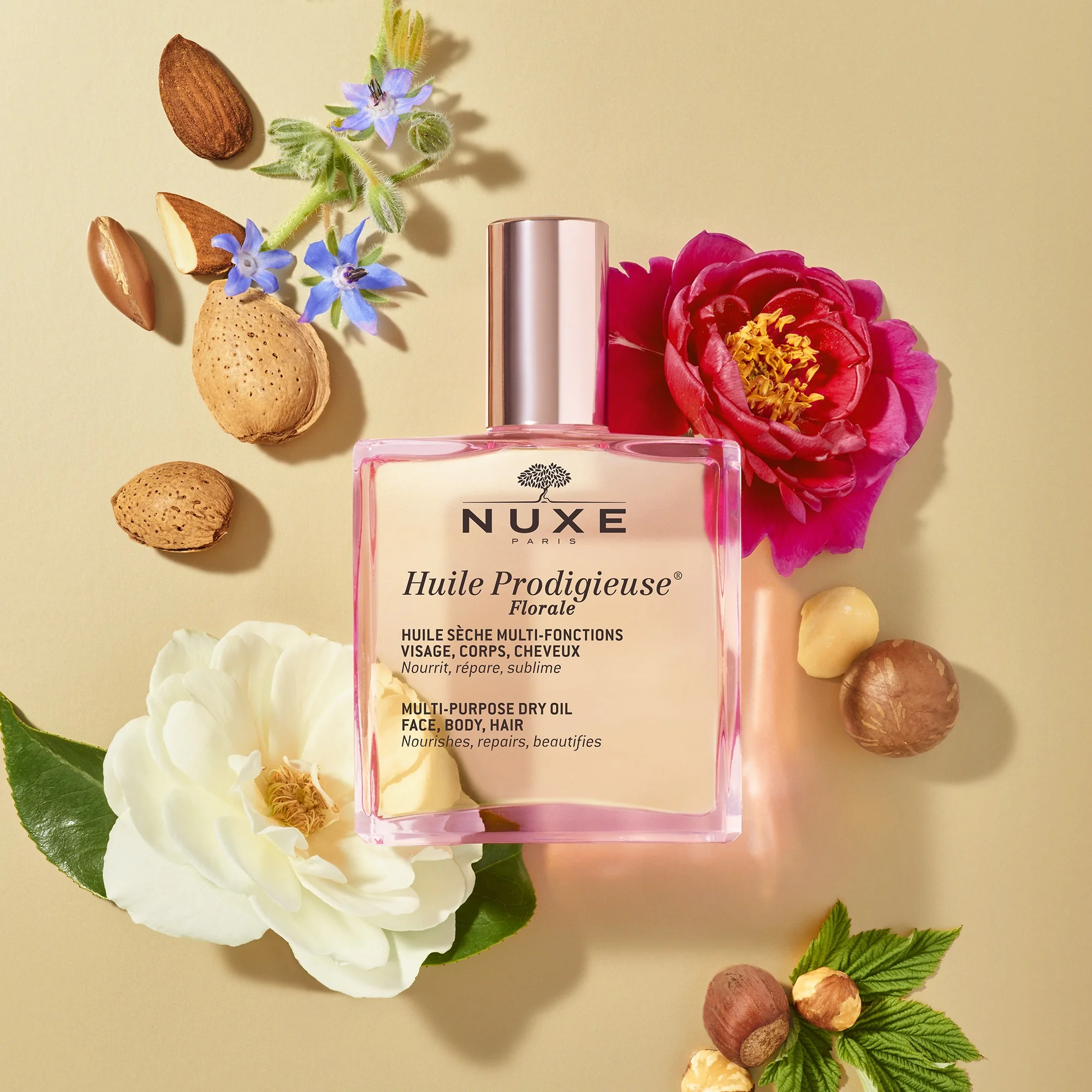 Nuxe, suchy olejek pielęgnacyjny Florale, 50 ml + szampon nabłyszczający, 30 ml 