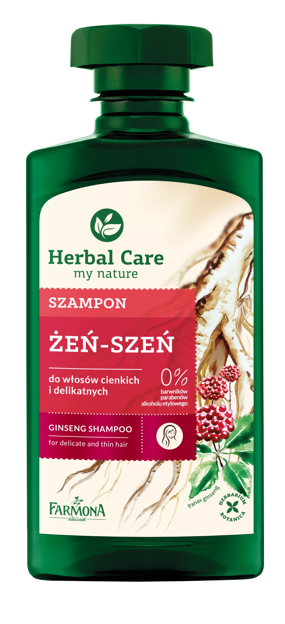 Herbal Care szampon do włosów cienkich i delikatnych Żeń-Szeń, 330 ml