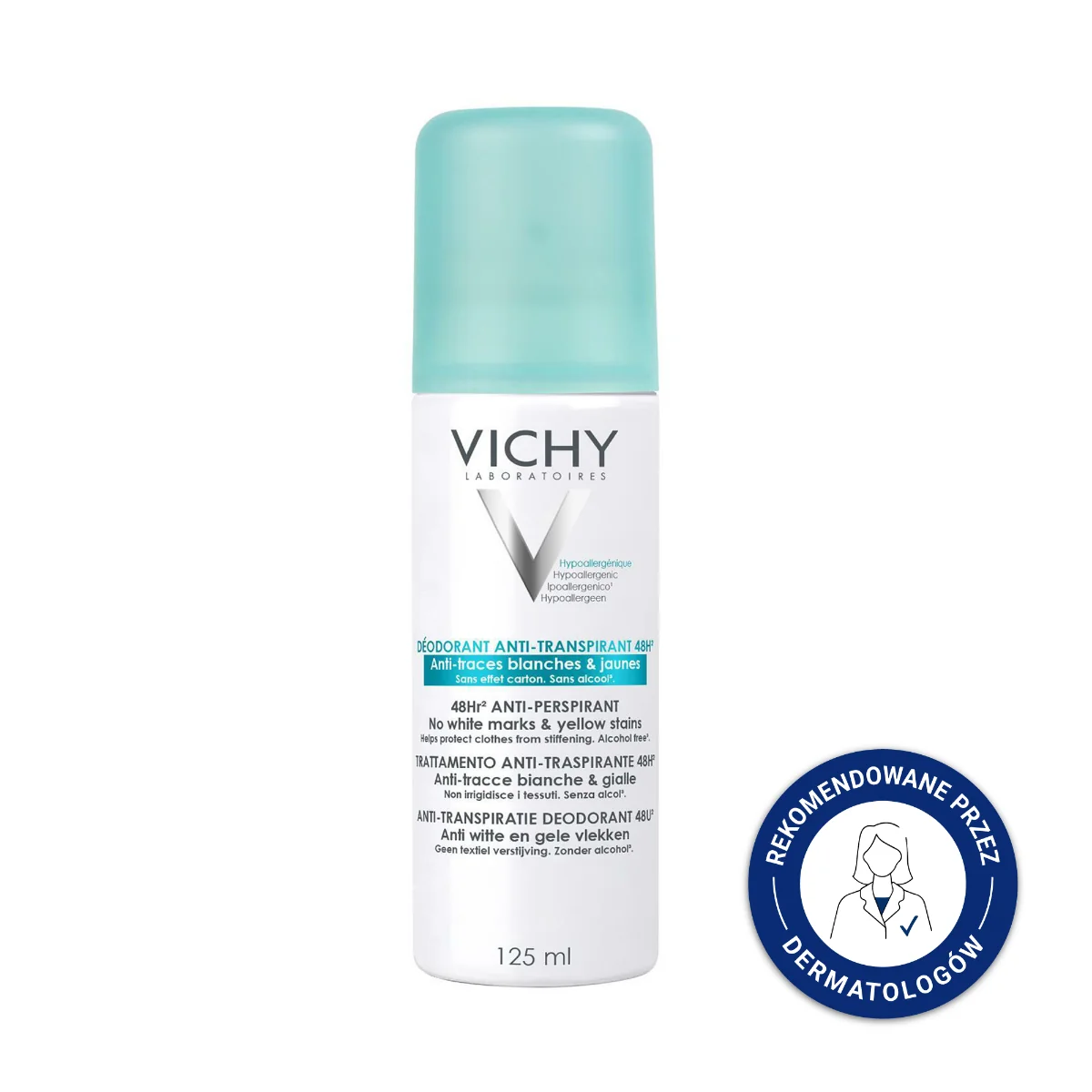 Vichy Anti-Trace, dezodorant antyperspirant w aerozolu, 125 ml