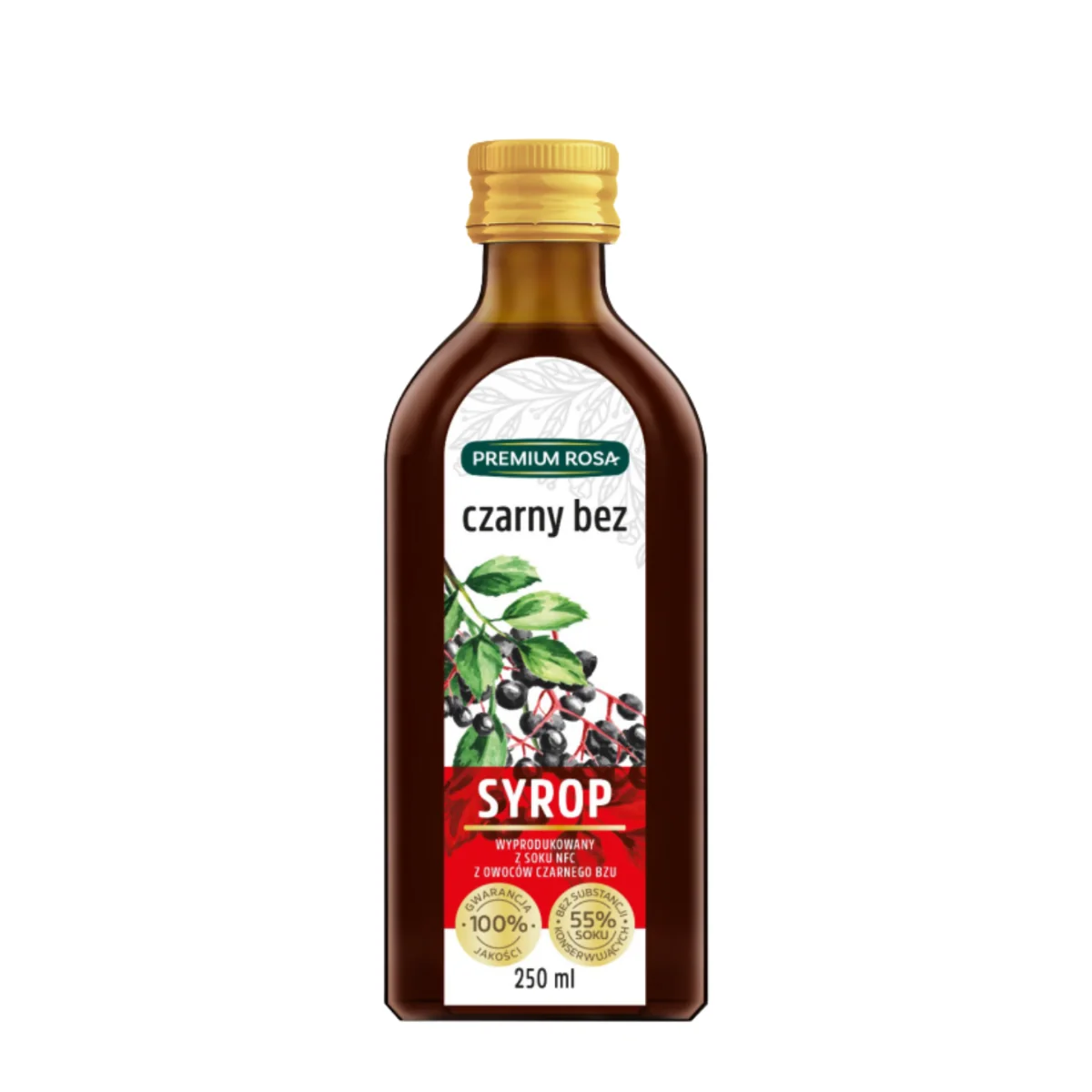 Premium Rosa syrop z czarnego bzu, 250 ml