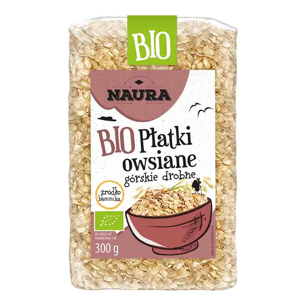 Naura BIO płatki owsiane górskie drobne, 300 g