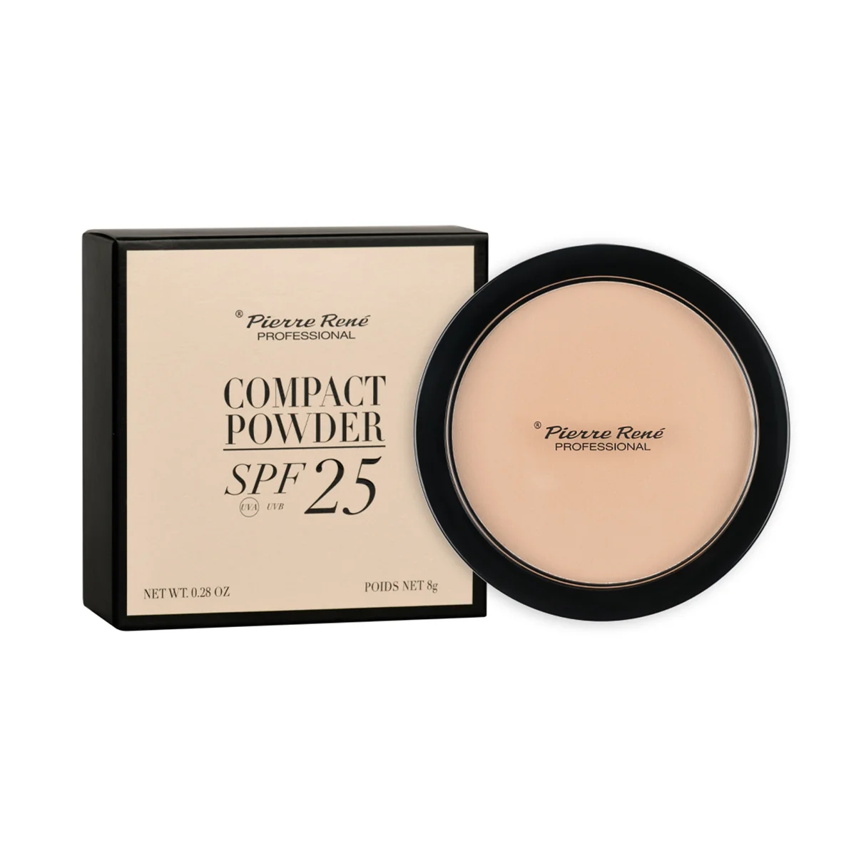 Pierre René Compakt Powder puder prasowany SPF 25, 02 Basic, 8 g