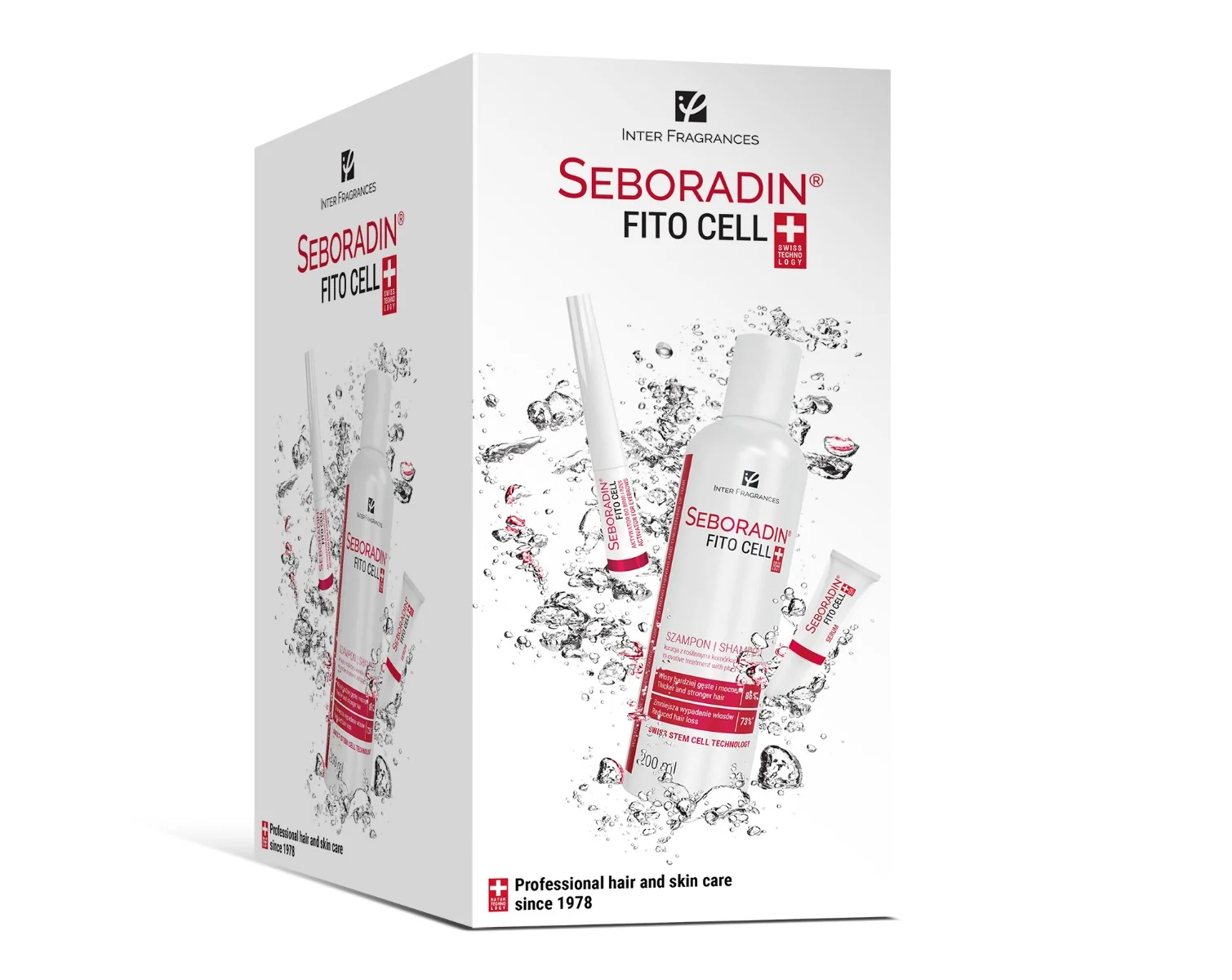 Seboradin FitoCell, zestaw 2+1: szampon + serum + aktywator do brwi i rzęs 200 ml + 15 x 6 g + 6 ml