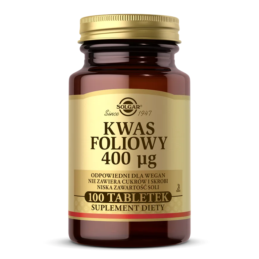 Solgar Kwas foliowy, suplement diety, 100 tabletek