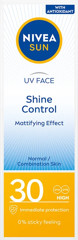 Nivea Sun UV Face Shine Control, matujący krem do twarzy z wysoką ochroną SPF 30, 50 ml