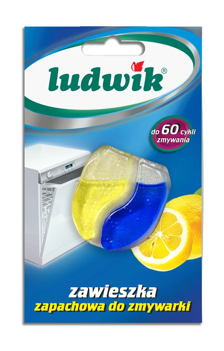 Ludwik Zawieszka zapachowa do zmywarki o zapachu cytryny, 6,6 ml 