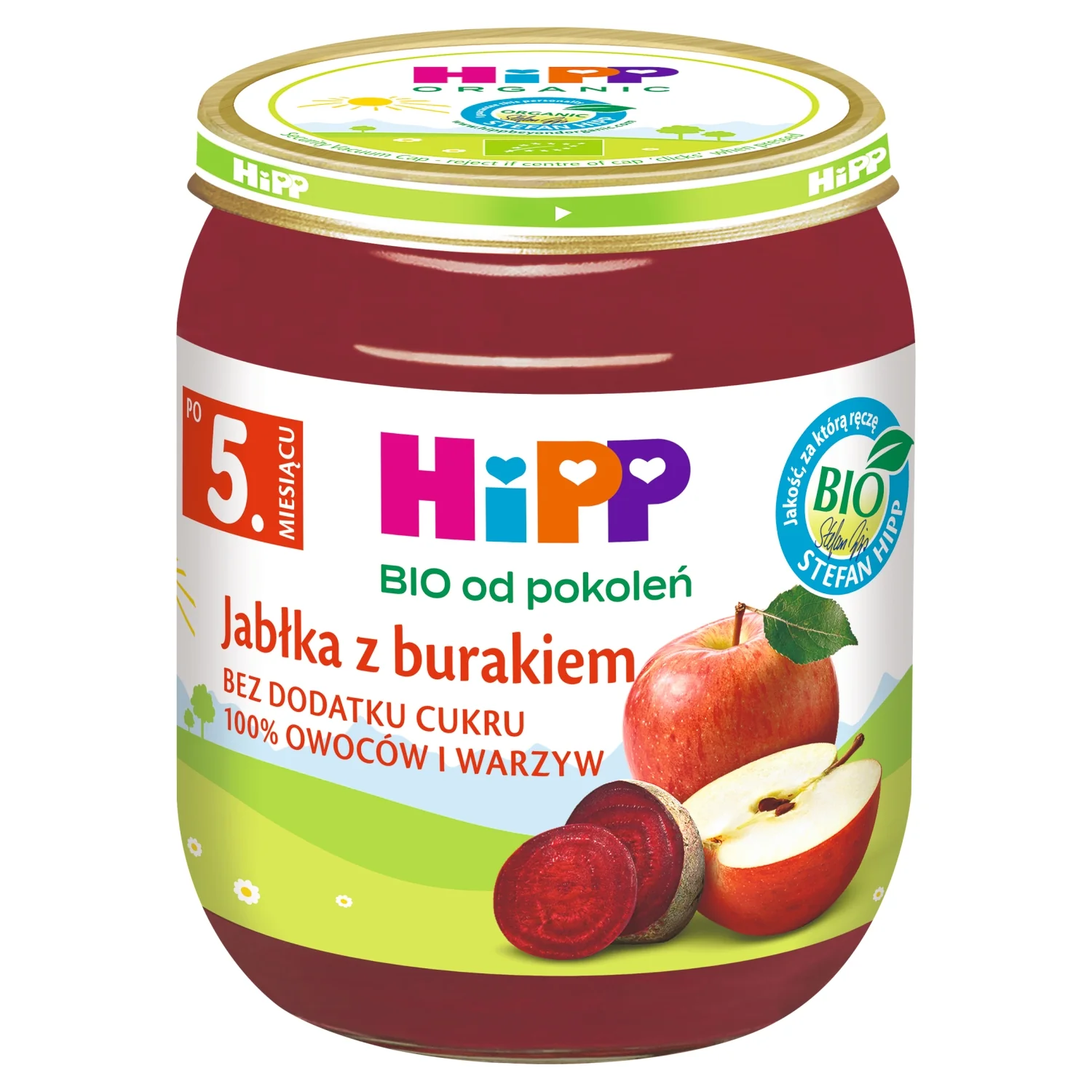 HiPP BIO od pokoleń jabłka z burakiem po 5. miesiącu, 125 g