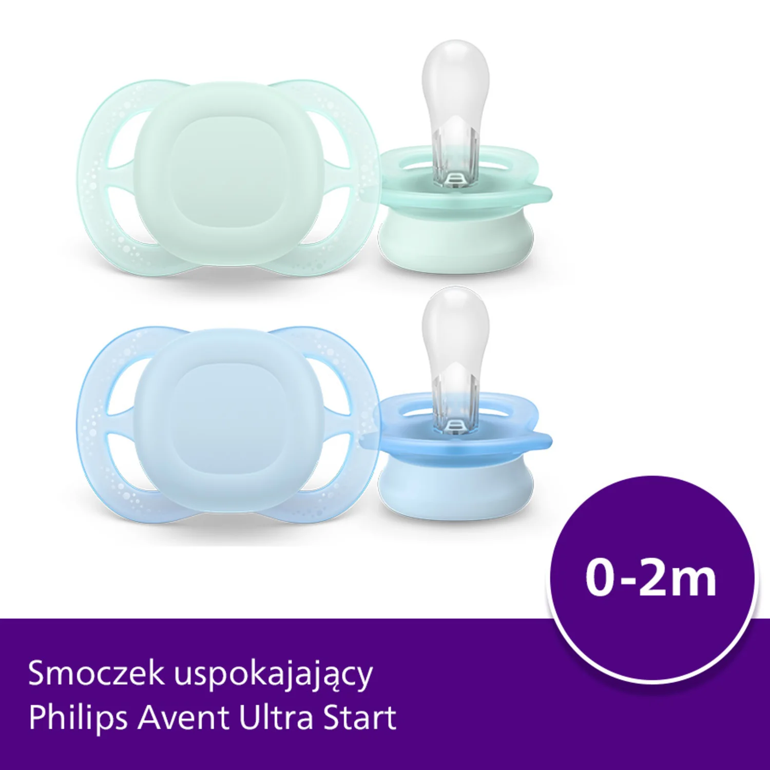 Philips Avent Ultra Start SCF075/02 smoczek ortodontyczny, 0-2 m, 2 szt.