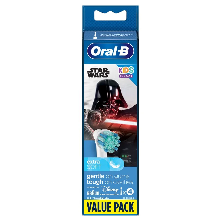 Oral-B Kids Star Wars, końcówki szczoteczek elektrycznych do zębów, 4 sztuki