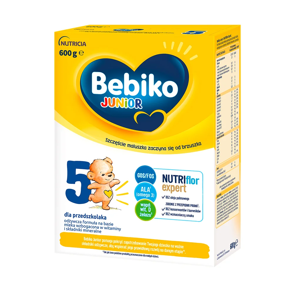 Bebiko Junior 5, Odżywcza formuła na bazie mleka dla przedszkolaka, 600 g