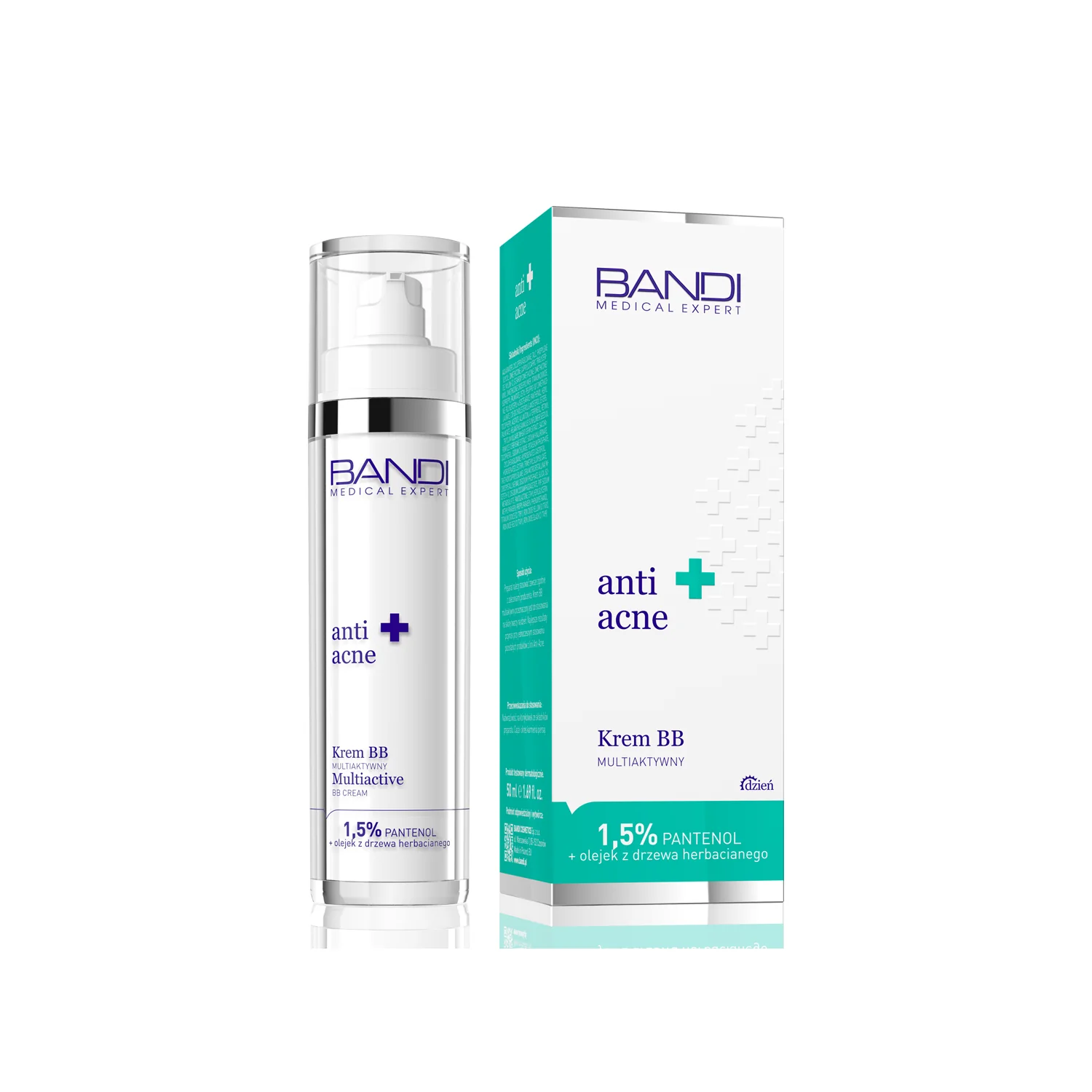 Medical Expert Anti-Acne, Krem Bb Multiaktywny 1,5% Pantenol + Olejek Z Drzewa Herbacianego, 50 ml