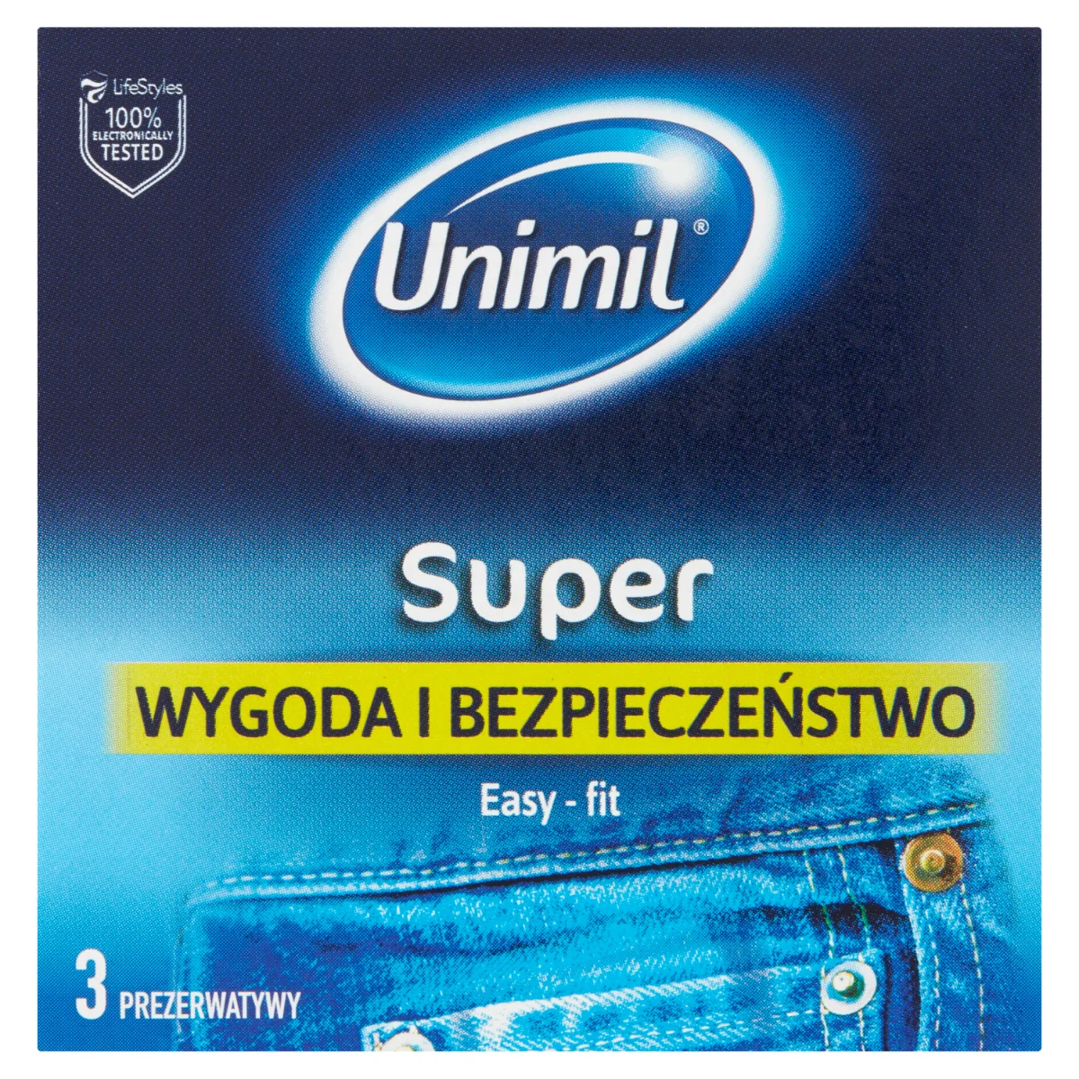 Unimil Super, lateksowe prezerwatywy, 3 szt.