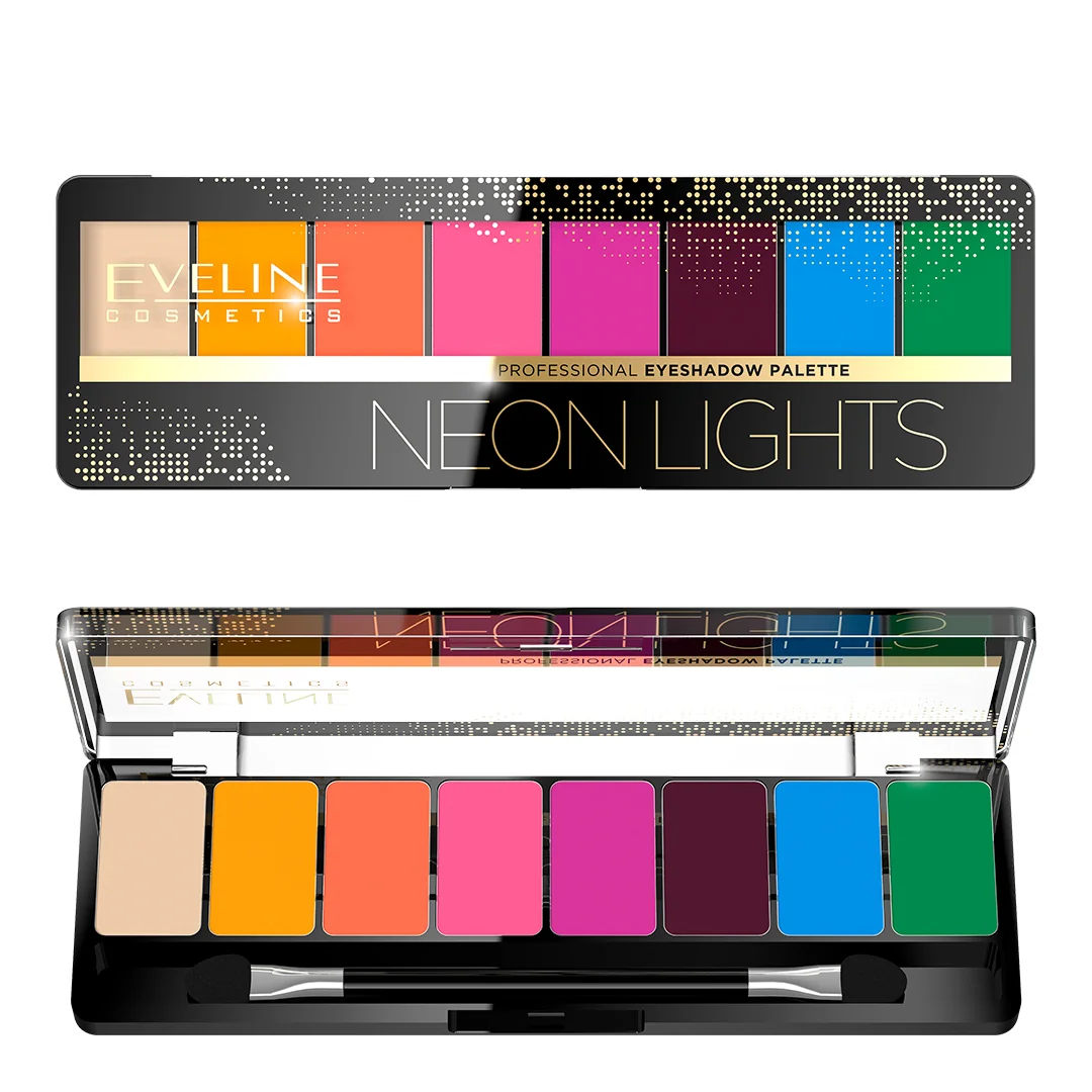 Eveline Cosmetics Professional Eyeshadow Palette Neon Lights paleta 8 cieni do powiek, 9,6 g