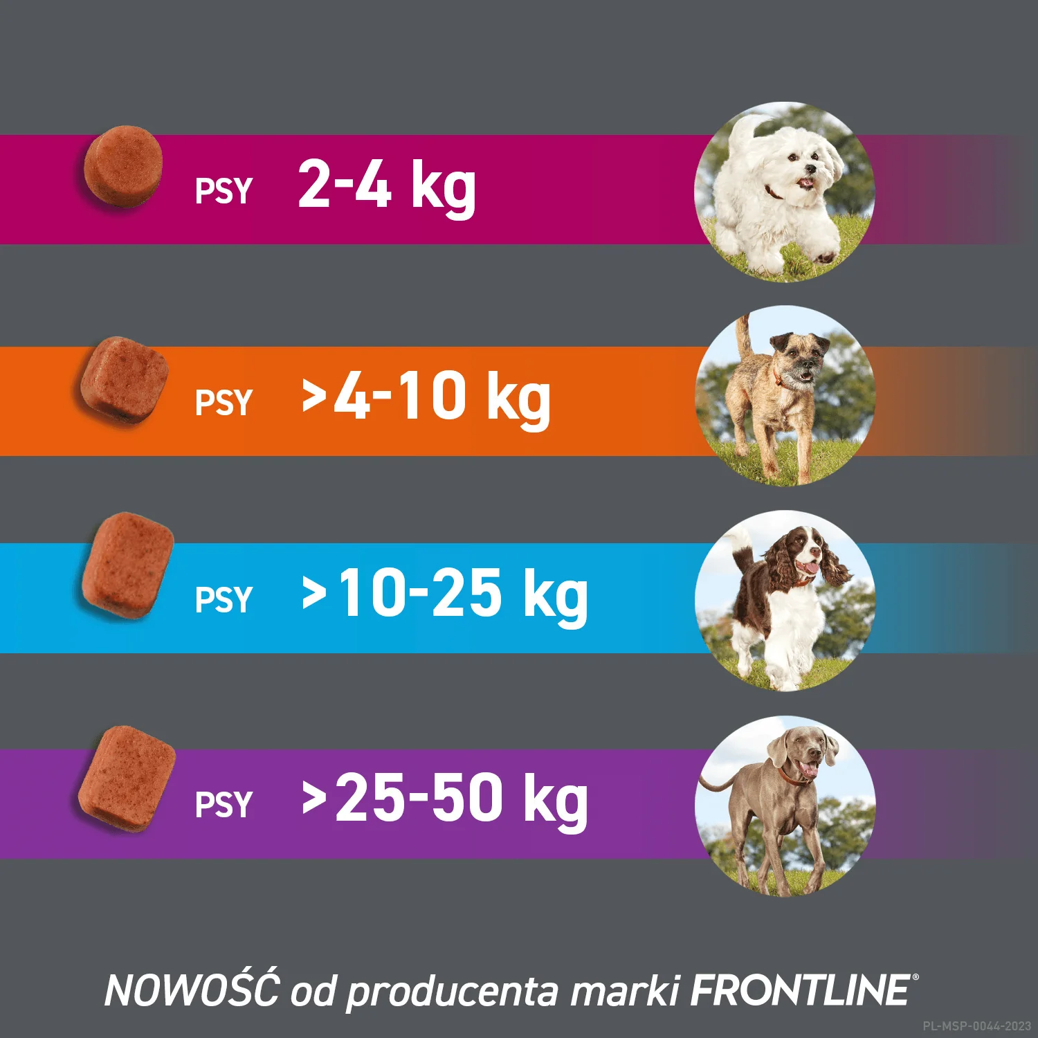 Frontpro 28 mg tabletki do rozgryzania i żucia dla psów (>4,0-10,0 kg), 3 sztuki