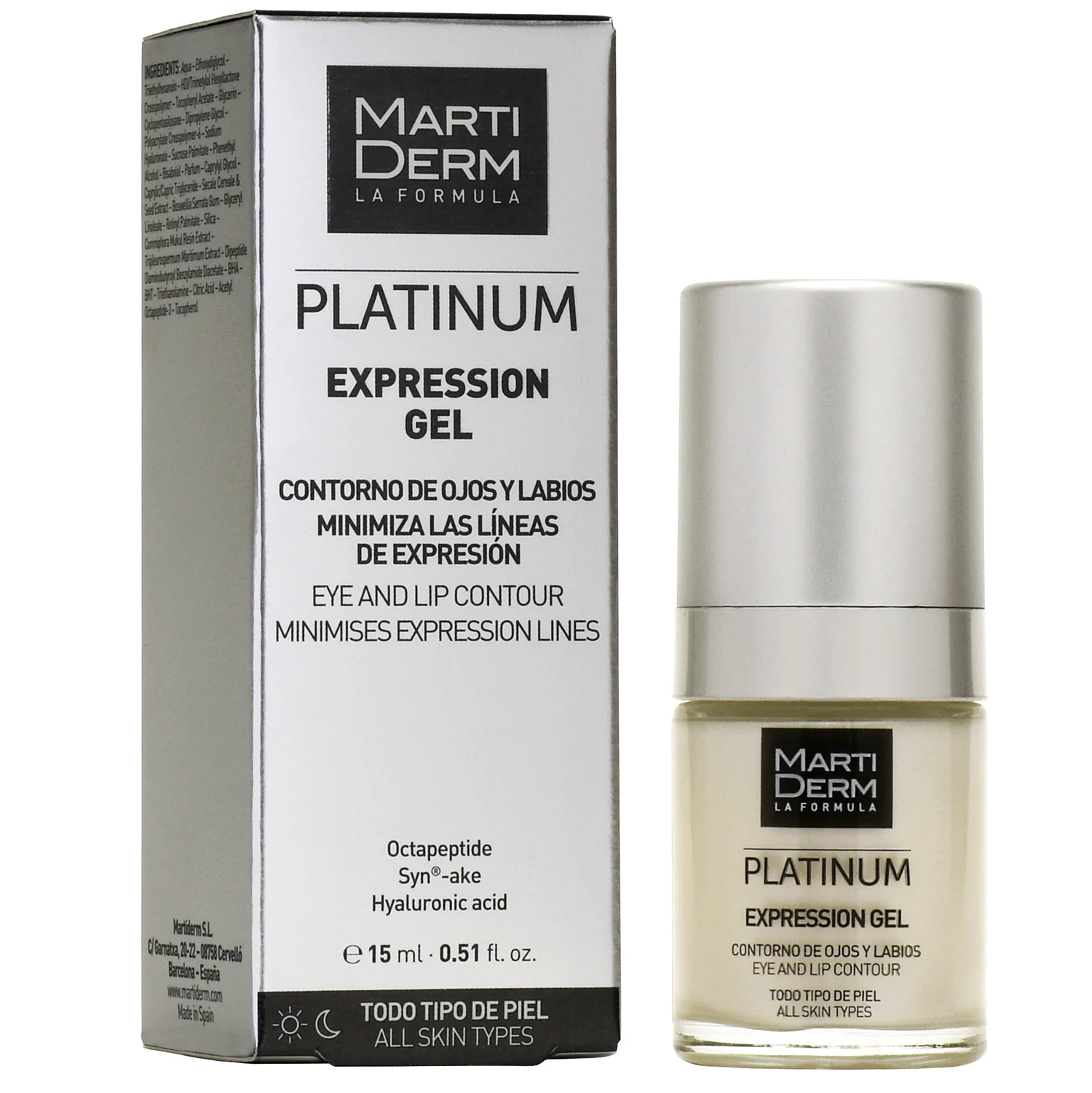 Martiderm Platinum Expression Eye Contour And Lip Care krem kontur oczu i ust, 15 ml