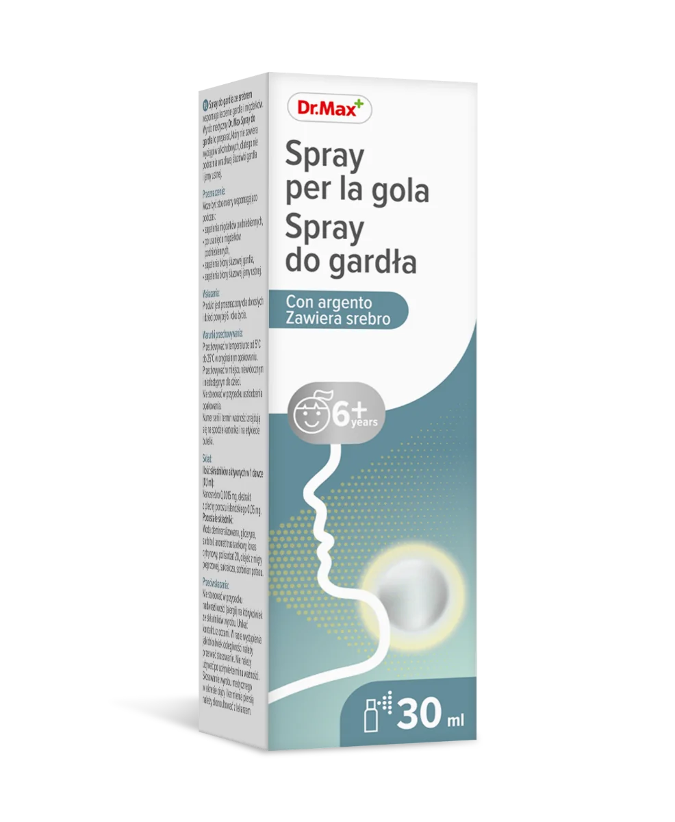 Spray do gardła ze srebrem Dr. Max, 30ml