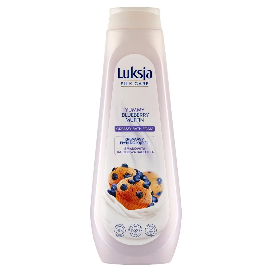 Luksja Silk Care, kremowy płyn do kąpieli Smakowita jagodowa babeczka, 900 ml