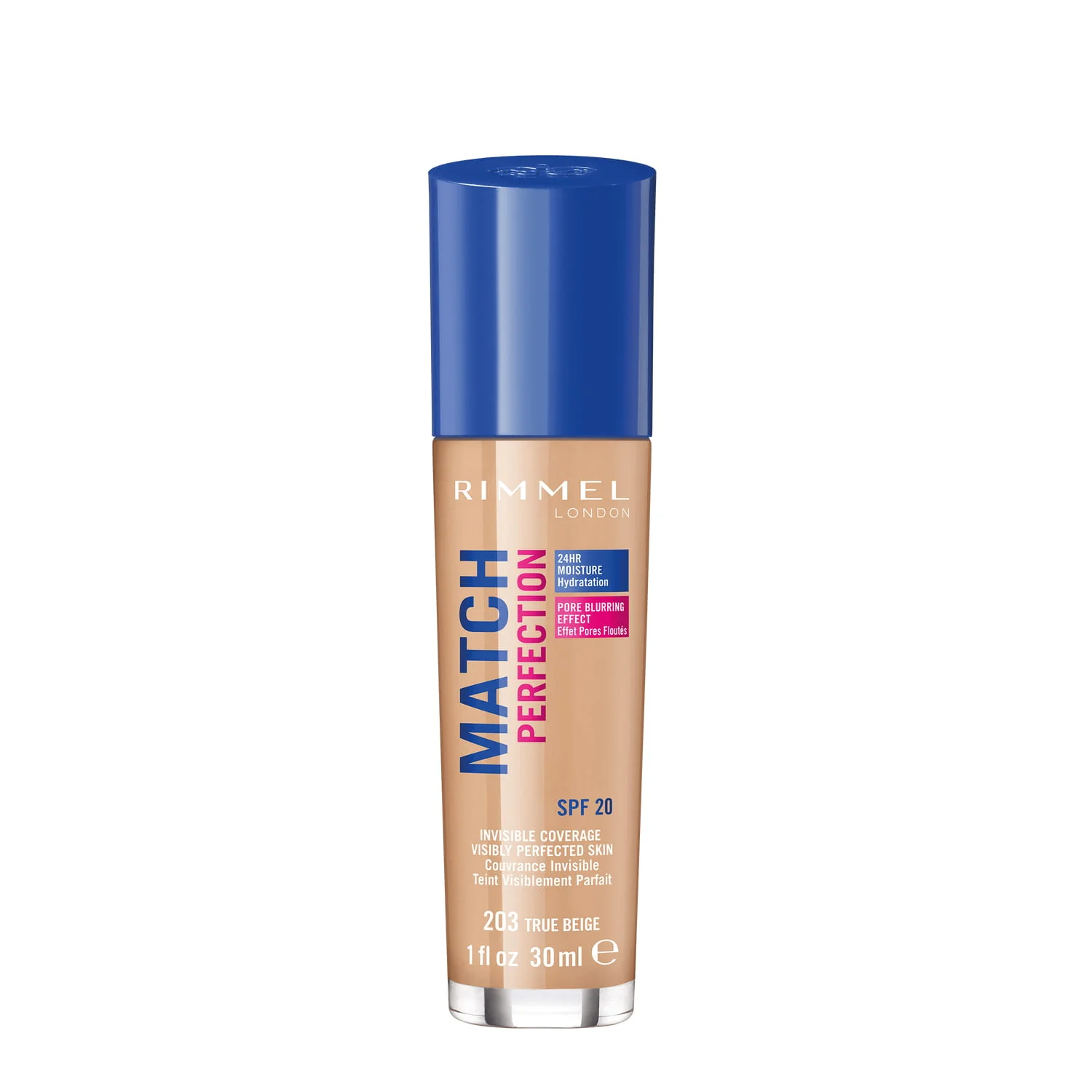 Rimmel Match Perfection podkład do twarzy nawilżający nr 203 True Beige 30, 30 ml