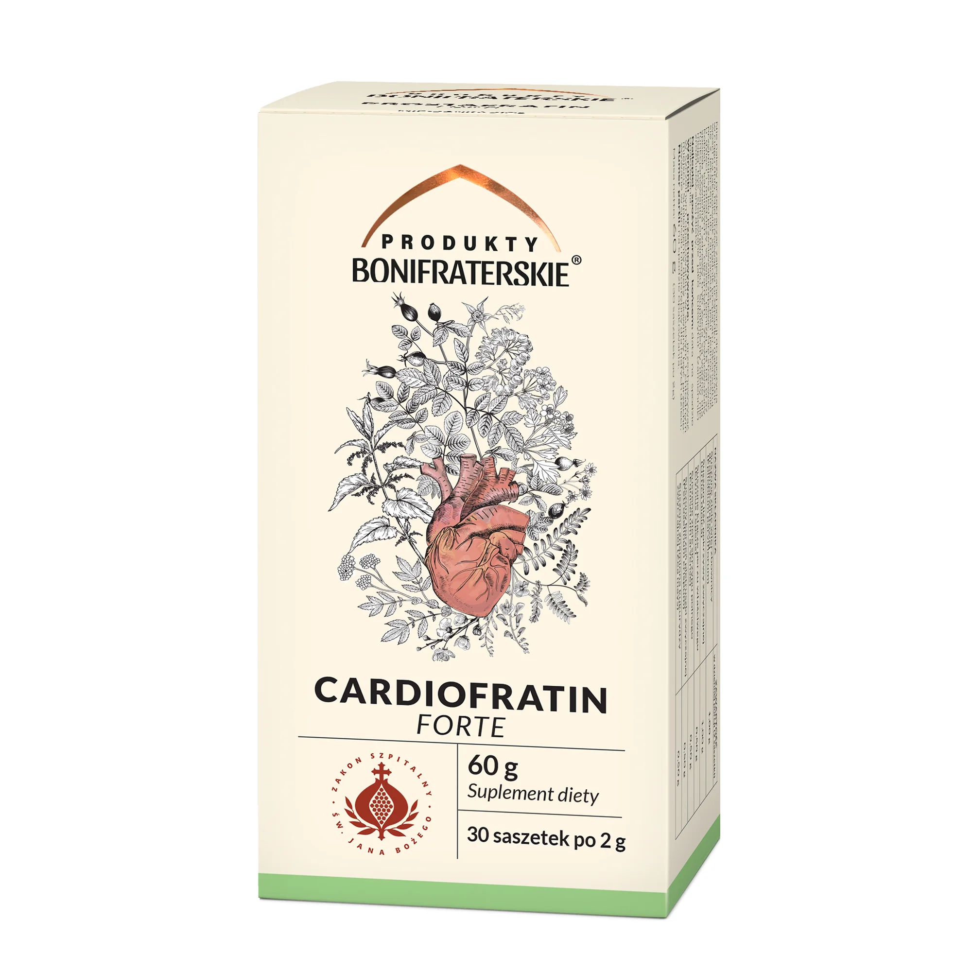 Produkty bonifraterskie Cardiofratin Forte Fix, zioła do zaparzania, 30 saszetek x 2 g