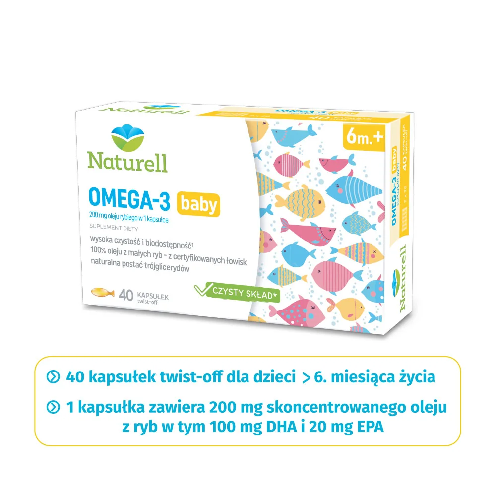 Naturell Omega 3 Baby 40 kapsułek twist-off