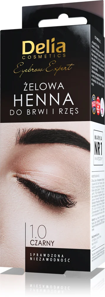 Delia henna żelowa do brwi i rzęs czarna 1.0, 15 ml