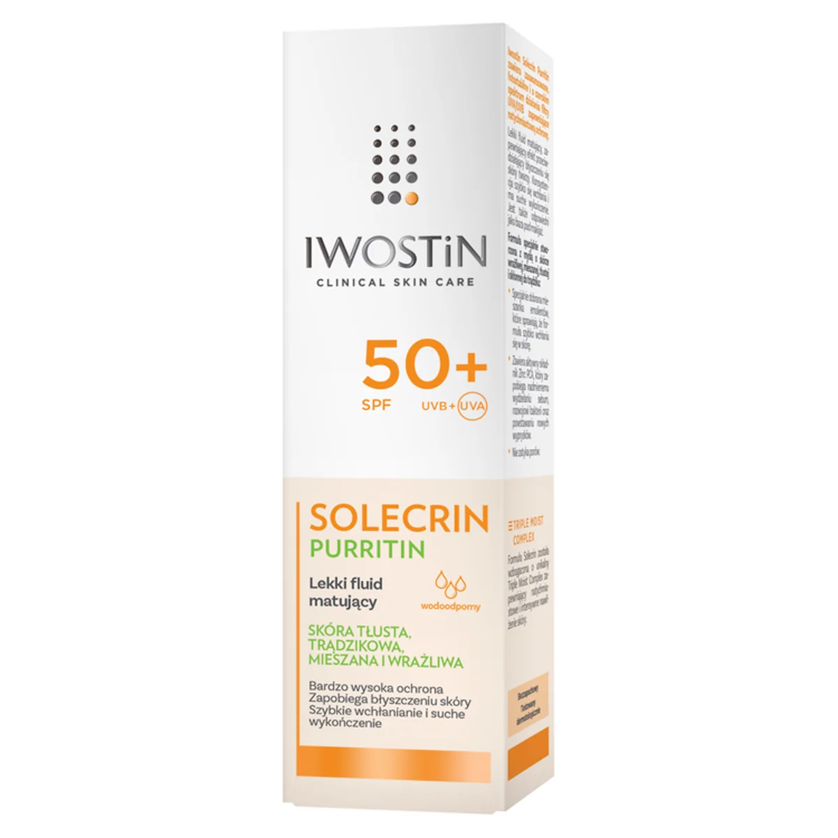 Iwostin Solecrin Purritin, lekki fluid matujący SPF 50+, 40 ml