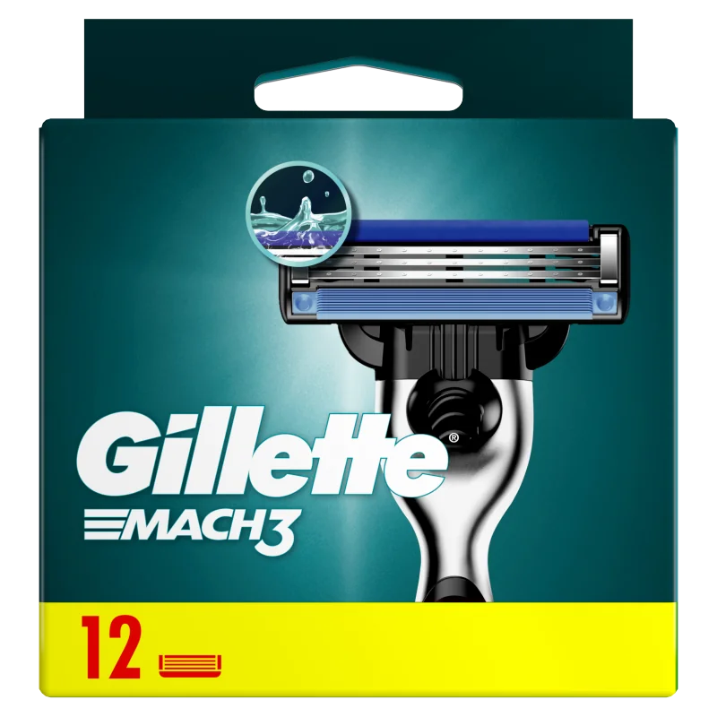 Gillette Mach3 Ostrza wymienne do maszynki do golenia dla mężczyzn, 12 szt.